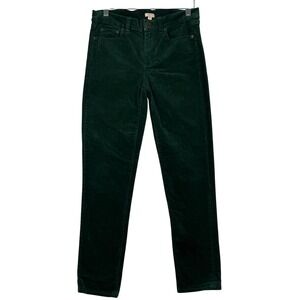 J Crew 27 Velvet Skinny Mid Rise Jeans Green Slim Straight B4104 Stretch Retro